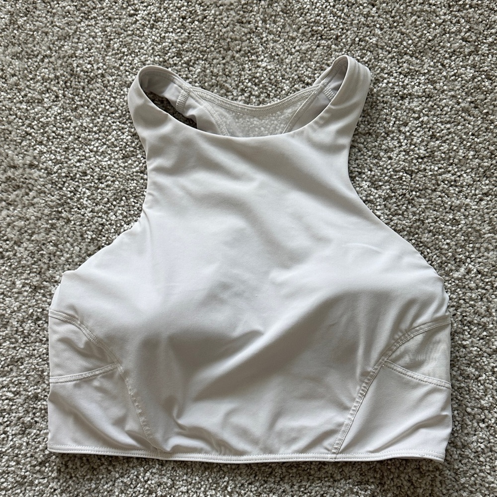 LULULEMON White High-Neck Sports Bra